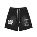 "Elevated 420" Sun Fade Raw Edge Cotton Shorts