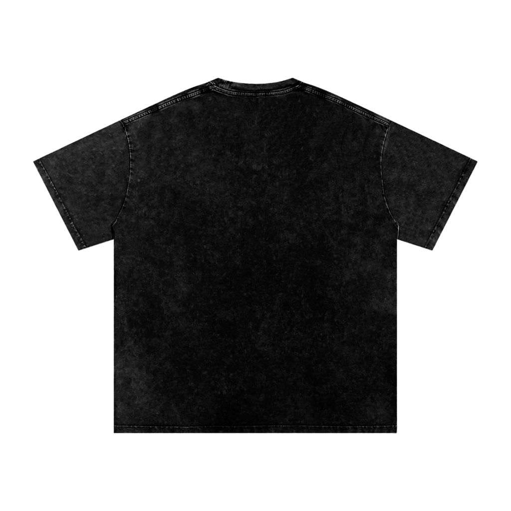 "Cross Buds" Snow Washed Oversized Cotton T-Shirt