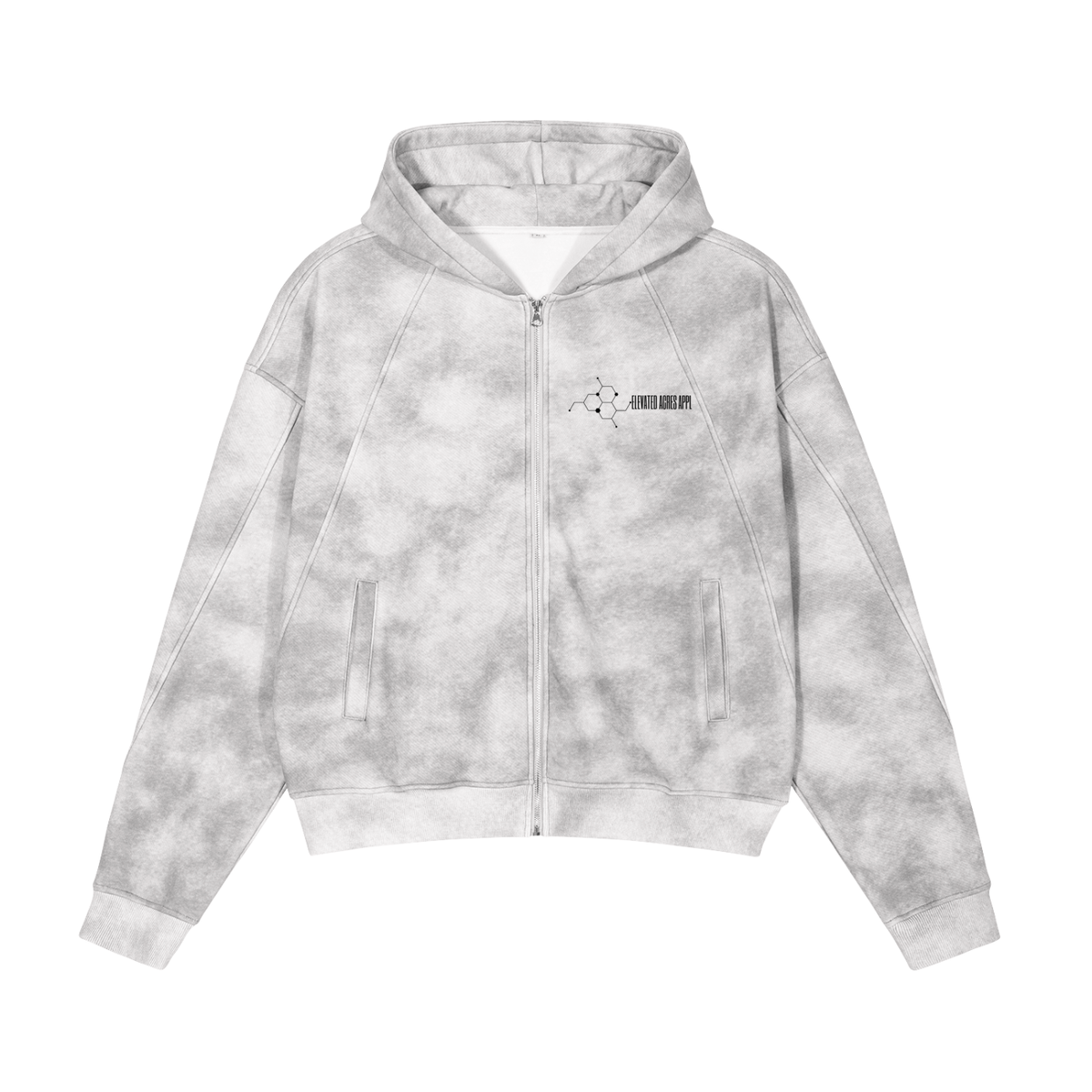 "EAA"Dirty Washed Zip-Up Fleece Hoodie
