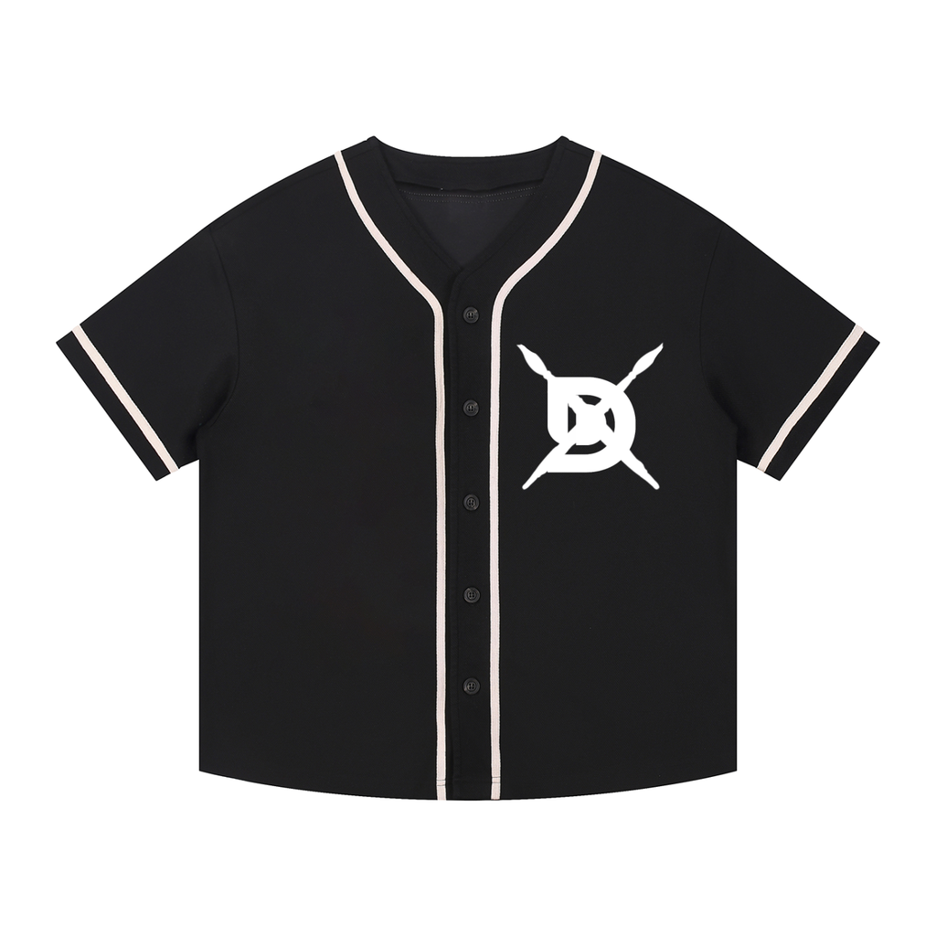 Contrast Piped Button-Up Jersey