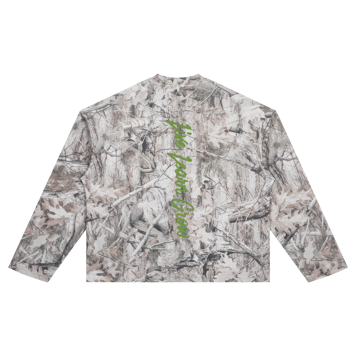 "Live Learn Grow" Unisex Tree Camo Waffle T-Shirt