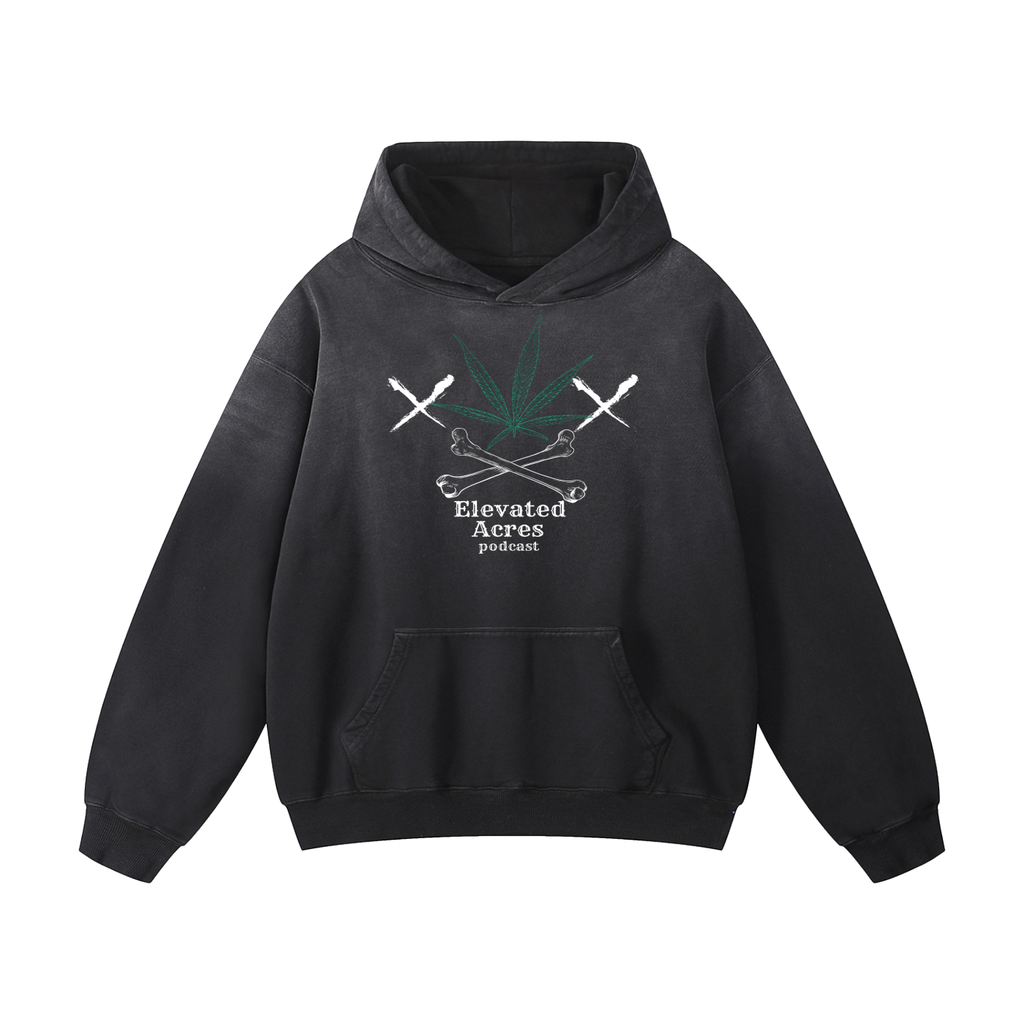 "Cross Buds" Heavyweight Sunfade Oversized Hoodie