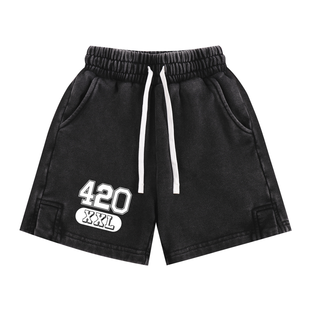 "420 Varsity" Snow Washed Kids' Shorts