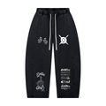 Unisex Mineral Wash Barrel Leg Pants