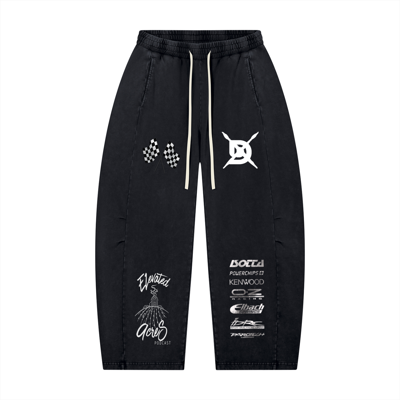 Unisex Mineral Wash Barrel Leg Pants