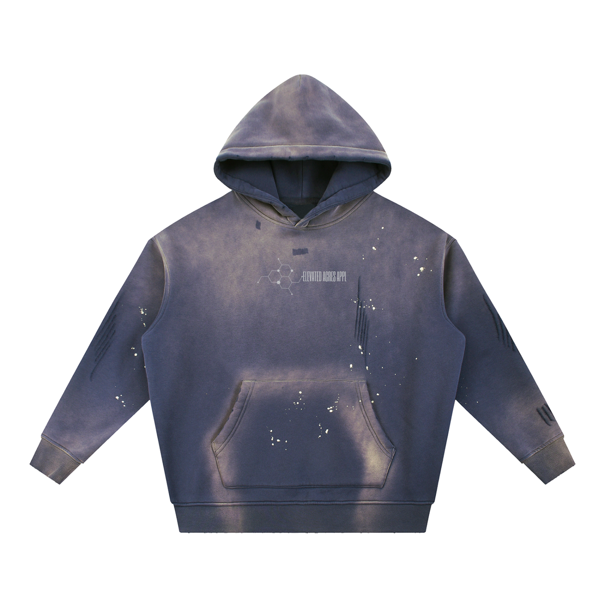 "Pin up Jane"Vintage Washed Frayed Fleece Hoodie