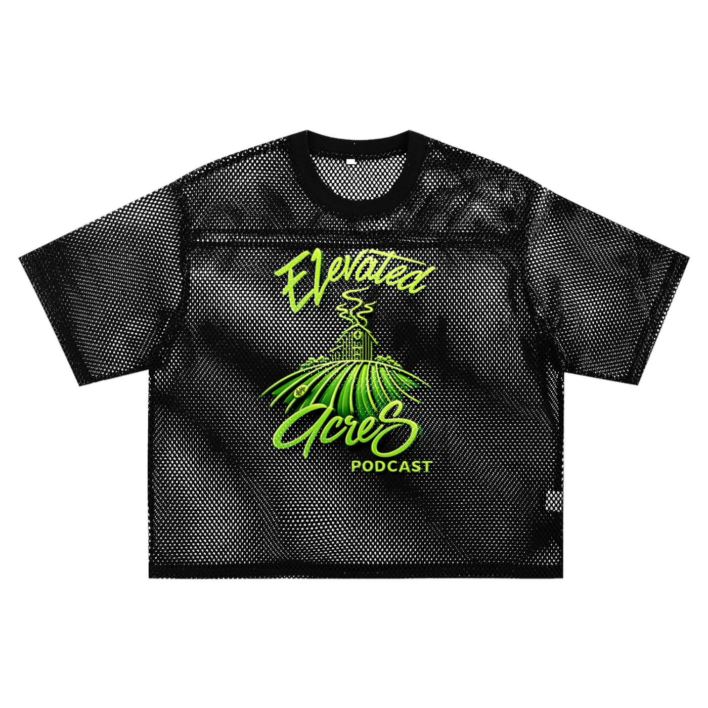 "EAP Logo" See-through Boxy Net T-Shirt