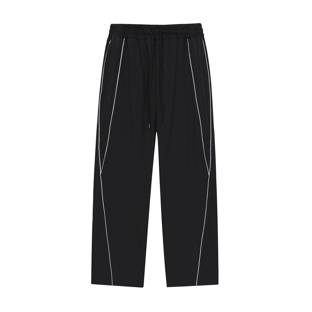 "EAA" Reflection Striped Straight-Leg Sweatpants