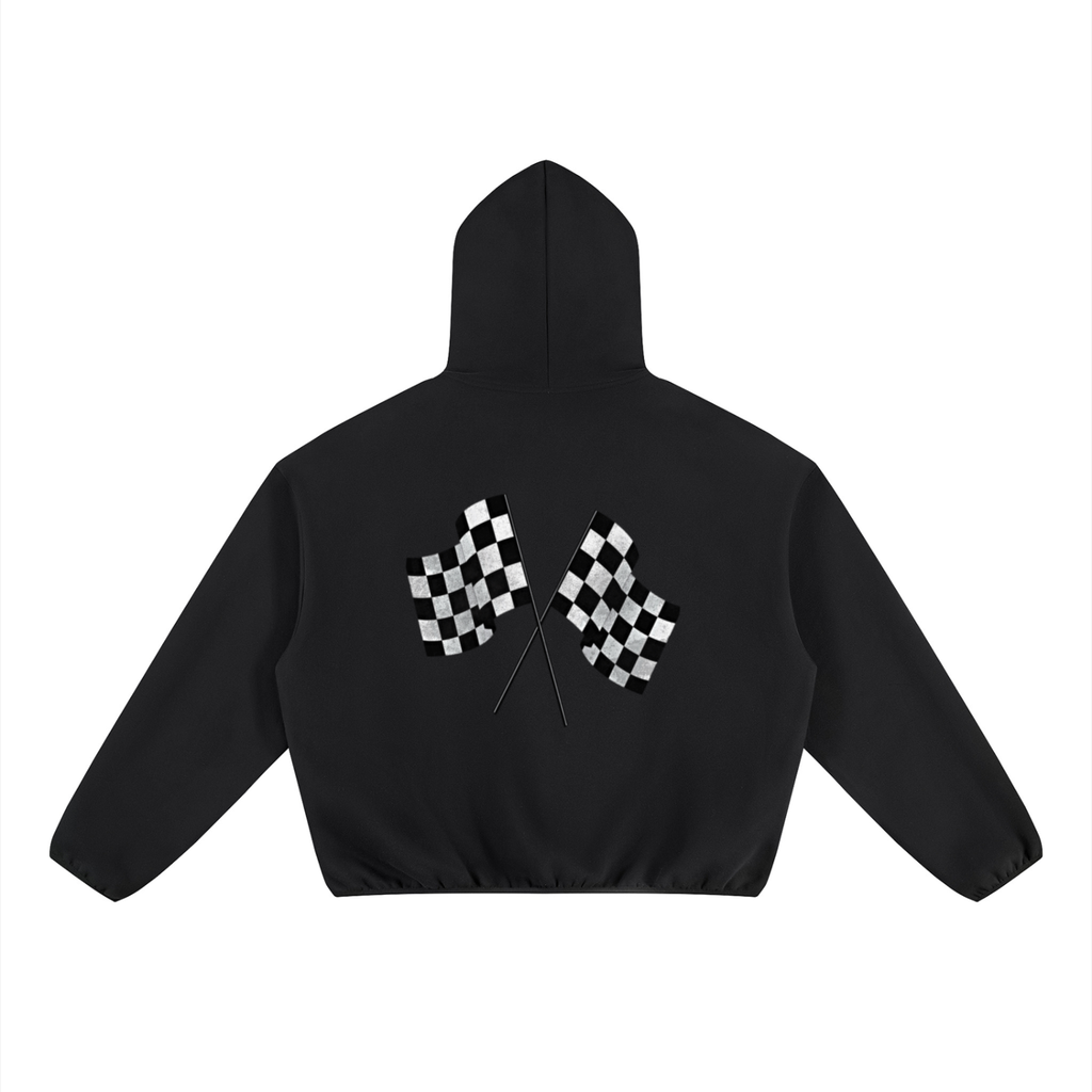 "EAA" Unisex Boxy Piping Fleece Hoodie